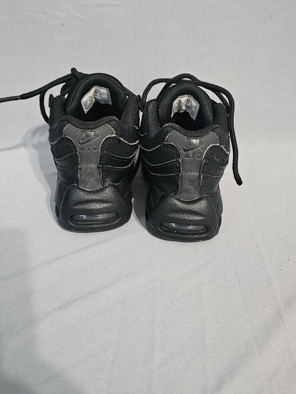 Nike Air Max Kids Black Athletic Sneakers with White Trim